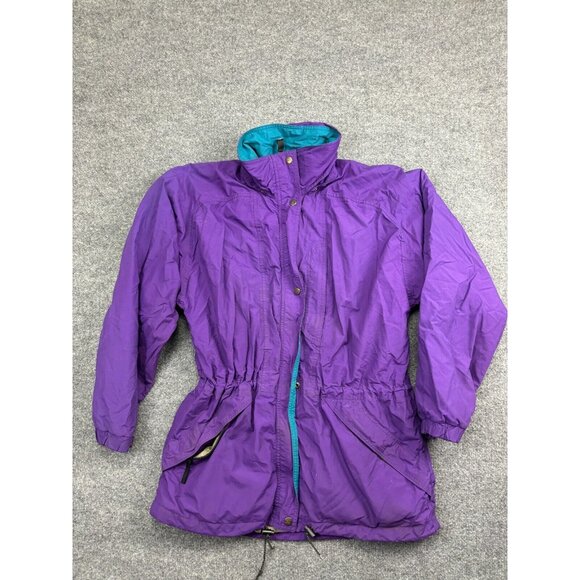Vintage Helly Hansen Jacket Women's Large Purple Hydrofil Full Zip Cinch Waist - Picture 1 of 10